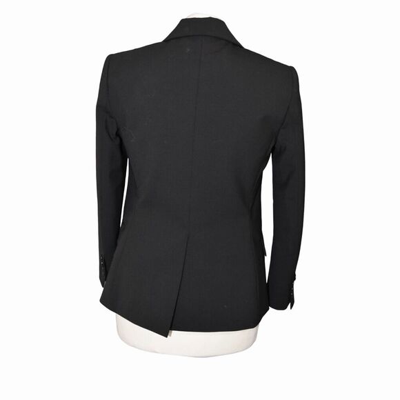Theory Blazer Black Single Breasted Stretch Wool Suit Jacket Work Office Size 2 - Picture 2 of 7